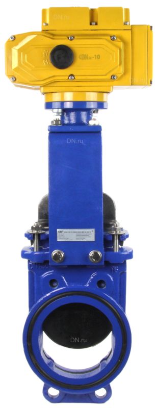 Задвижка шиберная ножевая  GVKN1331N-2W-Fb Ду150 Ру16 межфланцевая, с невыдвижным шпинделем, корпус - чугун GGG-40, уплотнение - NBR, с электроприводом -МТ-100 220В в городе Атырау