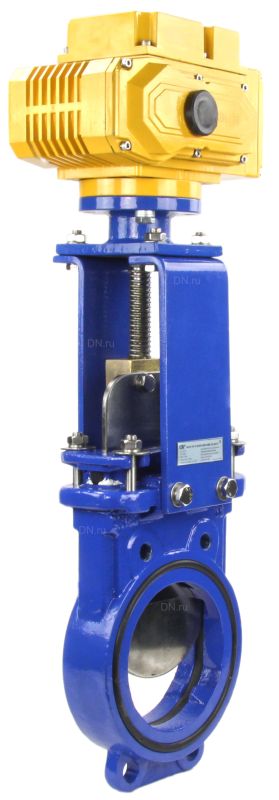 Задвижка шиберная ножевая  GVKN1331N-2W-Fb Ду150 Ру16 межфланцевая, с невыдвижным шпинделем, корпус - чугун GGG-40, уплотнение - NBR, с электроприводом -МТ-100 220В в городе Атырау