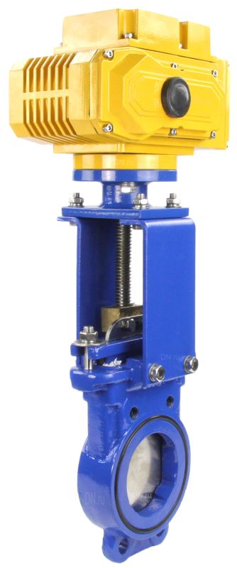 Задвижка шиберная ножевая  GVKN1331N-2W-Fb Ду100 Ру16 межфланцевая, с невыдвижным шпинделем, корпус - чугун GGG-40, уплотнение - NBR, с электроприводом -МТ-100 220В в городе Атырау