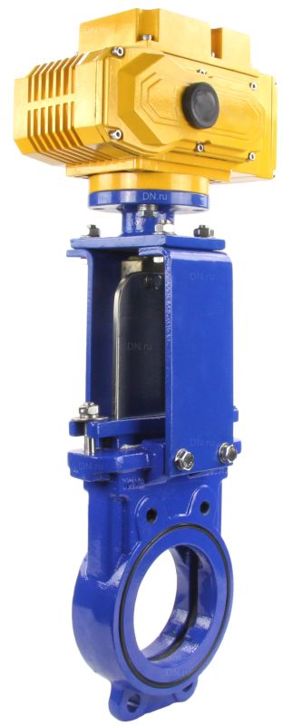 Задвижка шиберная ножевая  GVKN1331N-2W-Fb Ду125 Ру16 межфланцевая, с невыдвижным шпинделем, корпус - чугун GGG-40, уплотнение - NBR, с электроприводом -МТ-100 220В в городе Атырау