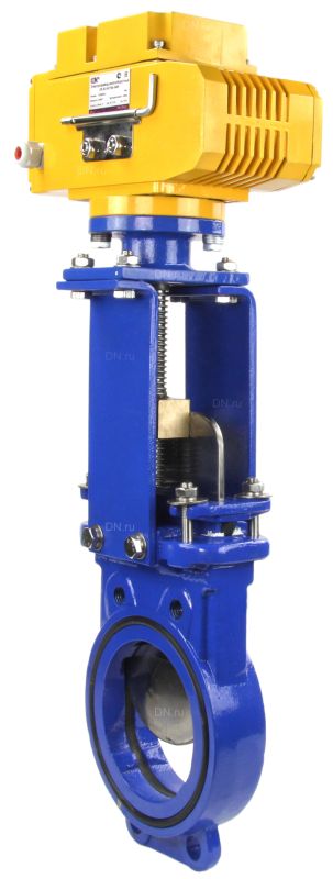 Задвижка шиберная ножевая  GVKN1331N-2W-Fb Ду150 Ру16 межфланцевая, с невыдвижным шпинделем, корпус - чугун GGG-40, уплотнение - NBR, с электроприводом -MT-100 380В в городе Атырау