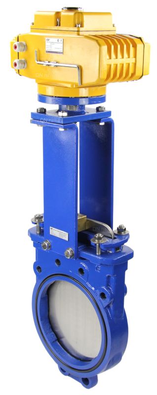 Задвижка шиберная ножевая  GVKN1331N-2W-Fb Ду250 Ру16 межфланцевая, с невыдвижным шпинделем, корпус - чугун GGG-40, уплотнение - NBR, с электроприводом -МТ-200 220В в городе Атырау
