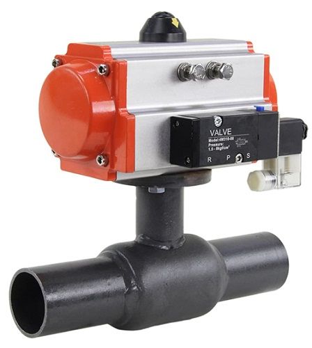 Кран шаровой ALSO КШ.П.Р.250.25-01 Ду250 Ру25 стандартнопроходной, под приварку, корпус - сталь 20, уплотнение - PTFE, управление - пневмопривод  PA-DA-210 с пневмораспределителем -4M310-08 220В в городе Атырау