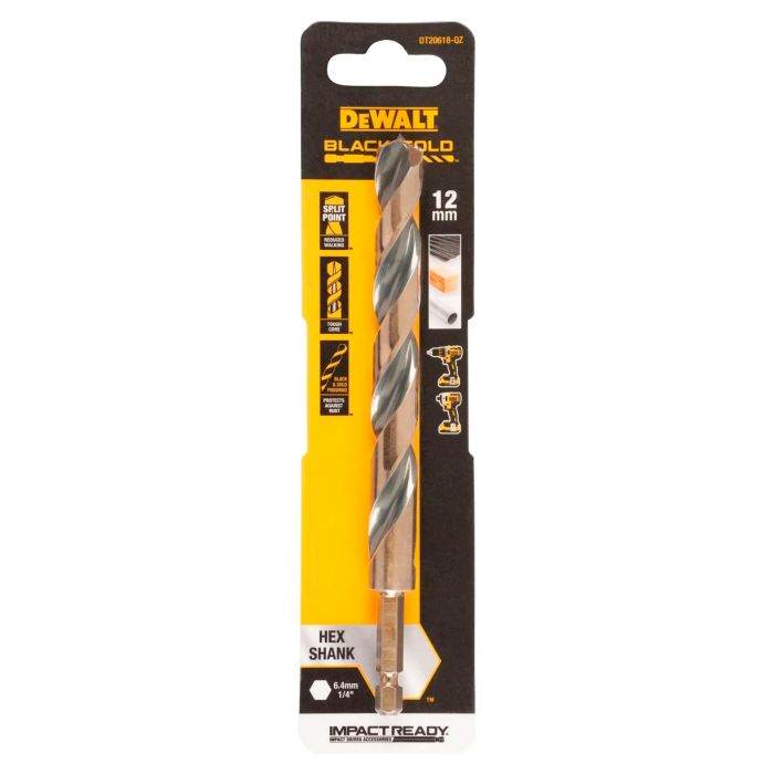 Сверло по металлу DeWALT EXTREME IMPACT Black&Gold 12х144мм DT20618-QZ