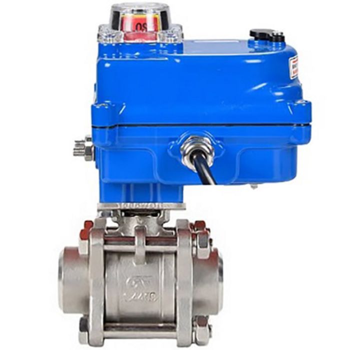 Кран шаровой ABRA-BV61 Ду25 Ру40 проход полный под приварку с эл.приводом  003 blue 220В в городе Атырау