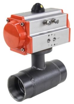 Кран шаровой ALSO КШ.М.П.Р.080.25-01 3″ Ду80 Ру25 полнопроходной, муфтовый, корпус - сталь 20, уплотнение - PTFE, управление - пневмопривод  PA-DA-105 в городе Атырау