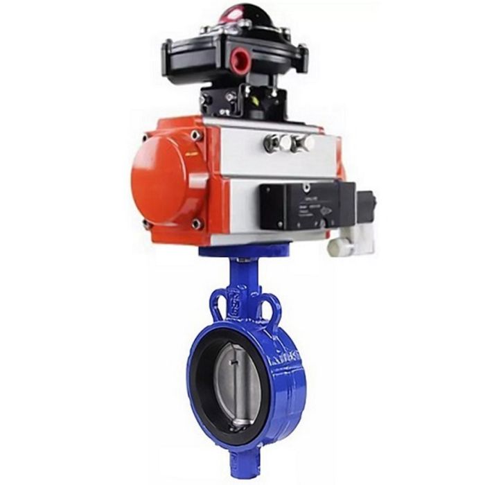 Затвор дисковый поворотный  AL-316L-EPDM Ду25 Ру16 с пневмоприводом DA-065, пневмораспределителем 4M310-08 220V и БКВ APL-410N EX в городе Атырау