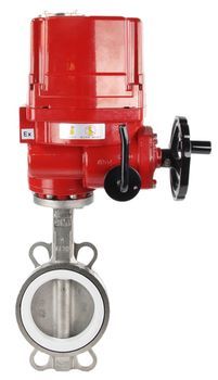 Затвор дисковый поворотный  WBV3232P-2W-Fb Ду125 Ру16, корпус - сталь 316L, диск - сталь 316L, уплотнение - PTFE, с электроприводом -EX-020-220 220 В в городе Атырау