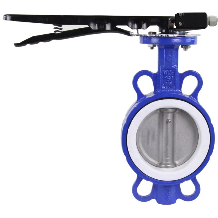 Затвор дисковый поворотный  WCB-316L-PTFE Ду40 Ру16, корпус - углеродистая сталь WCB, диск - Нержавеющая сталь AISI 316L, уплотнение - PTFE, с ручкой, с двумя концевыми датчиками LS-103 250В и кронштейном для крепления концевых выключателей в городе 