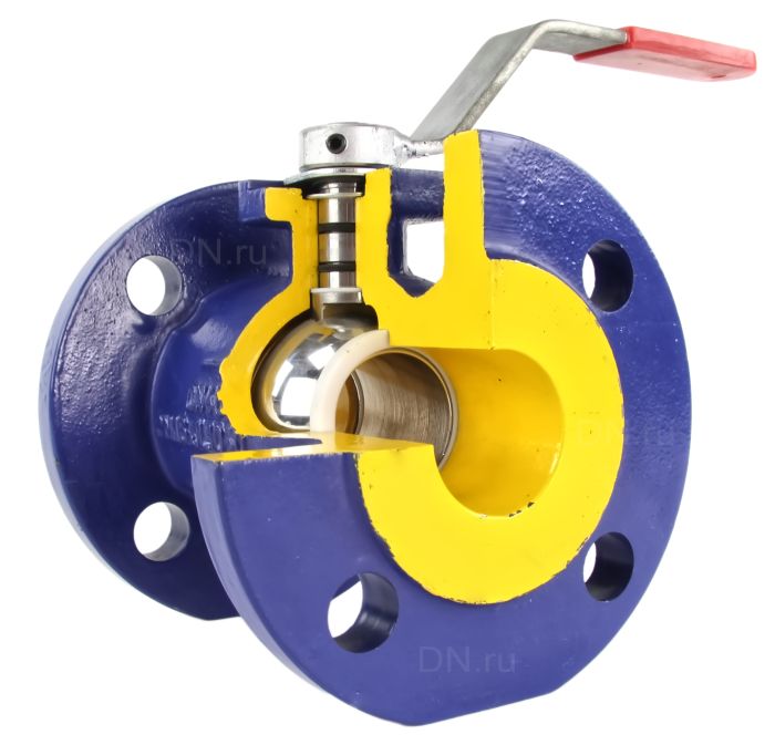 Кран шаровый Zetkama 565A-150-C09 Ду150 Ру16 фланцевый, корпус чугун, уплотнение PTFE, рукоятка рычаг в городе Атырау