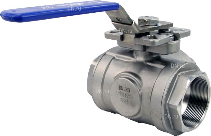 Кран шаровой нержавеющий 3-ходовой L-тип стандартнопроходной  RP.SS316.200.MM.100-ISO 4″ Ду100 Ру63, муфтовый, материал корпуса - нержавеющая сталь SS316 с ISO фланцем и рукояткой в городе Атырау