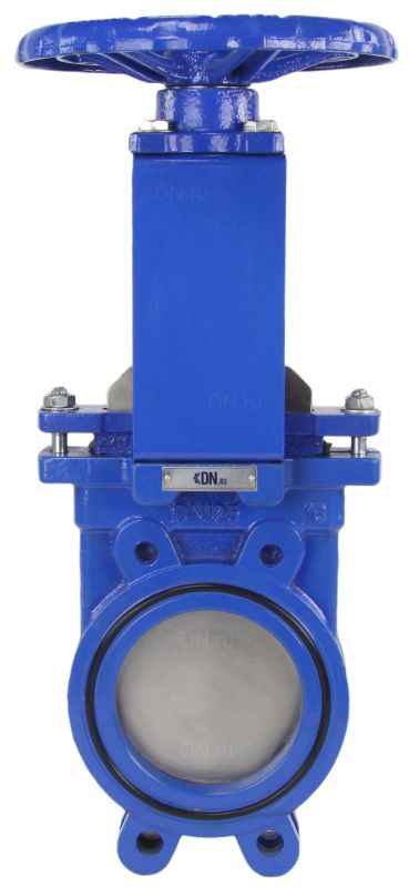 Задвижка шиберная ножевая  GVKR1331N-2W-Fb-S Ду125 Ру10 межфланцевая, с выдвижным шпинделем, корпус - чугун GGG-40, уплотнение - NBR, управление - штурвал в городе Атырау