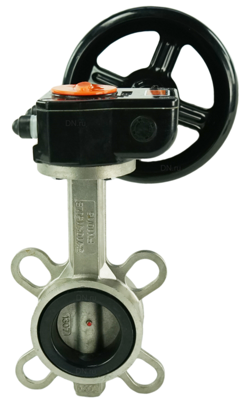 Затвор дисковый поворотный  316L-316L-EPDM Ду50 Ру16, корпус - нержавеющая сталь 316L, диск - нержавеющая сталь 316L, уплотнение - EPDM, межфланцевый, с редуктором Pro-Gear X-21-W-200 в городе Атырау