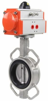Затвор дисковый поворотный  WBV3232E-2W-Fb Ду250 Ру16, корпус - сталь 316L, диск - сталь 316L, уплотнение - EPDM, с пневмоприводом  SA-210 с возвратными пружинами в городе Атырау