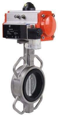 Затвор дисковый поворотный  WBV3232E-2W-Fb Ду250 Ру16, корпус - сталь 316L, диск - сталь 316L, уплотнение - EPDM, с пневмоприводом  SA-210 и пневмораспределителем 4M310-08 24V в городе Атырау