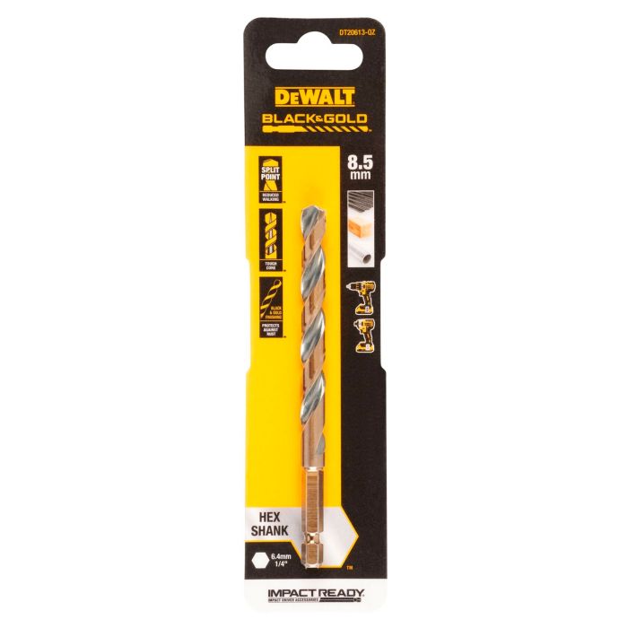 Сверло по металлу DeWALT EXTREME IMPACT Black&Gold 8.5х120мм DT20613-QZ